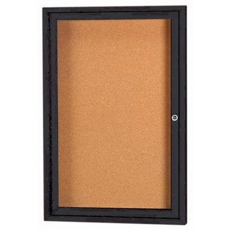 AARCO Aarco Products DCC3624RBK 1-Door Enclosed Bulletin Board - Black DCC3624RBK